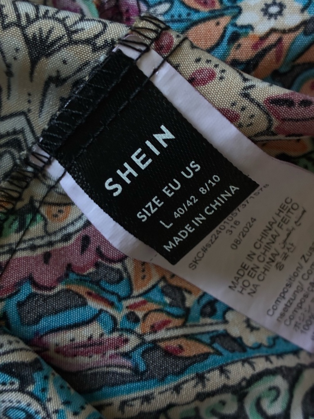 SHEIN Teal Purple Orange Paisley Slip Dress - Picture 10 of 10